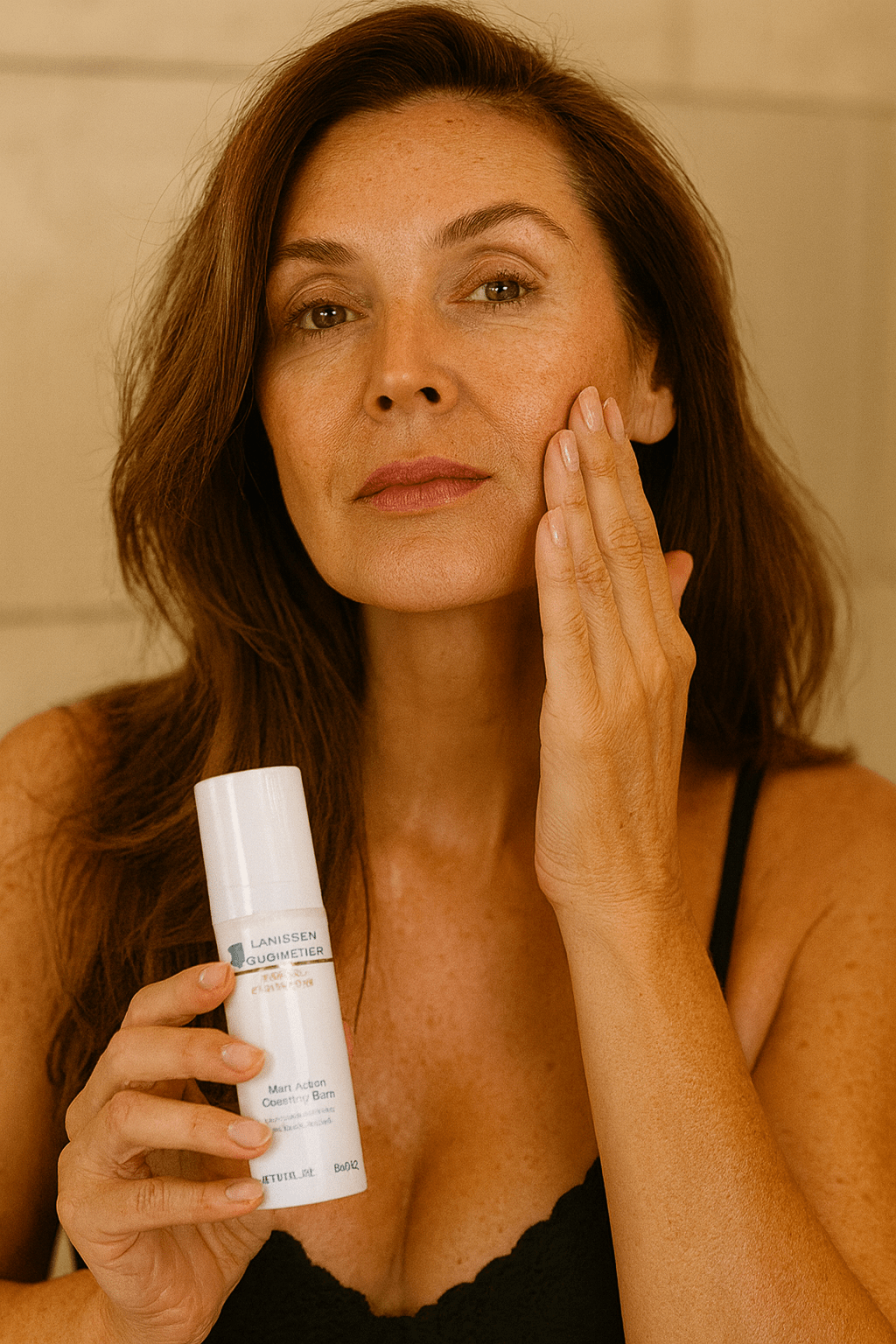 γυναίκα κάνει βαθύ καθαρισμό προσώπου στο σπίτι.