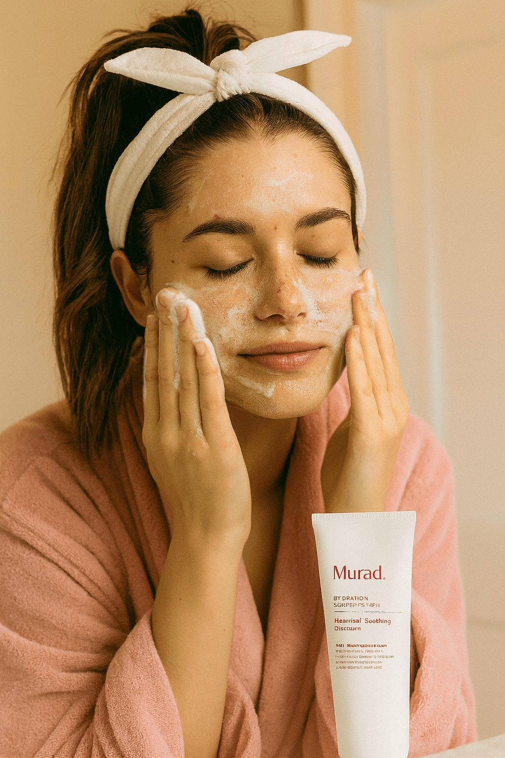 νεαρή κοπέλα επιλέγει αντηλιακό για ευαίσθητες επιδερμίδες.