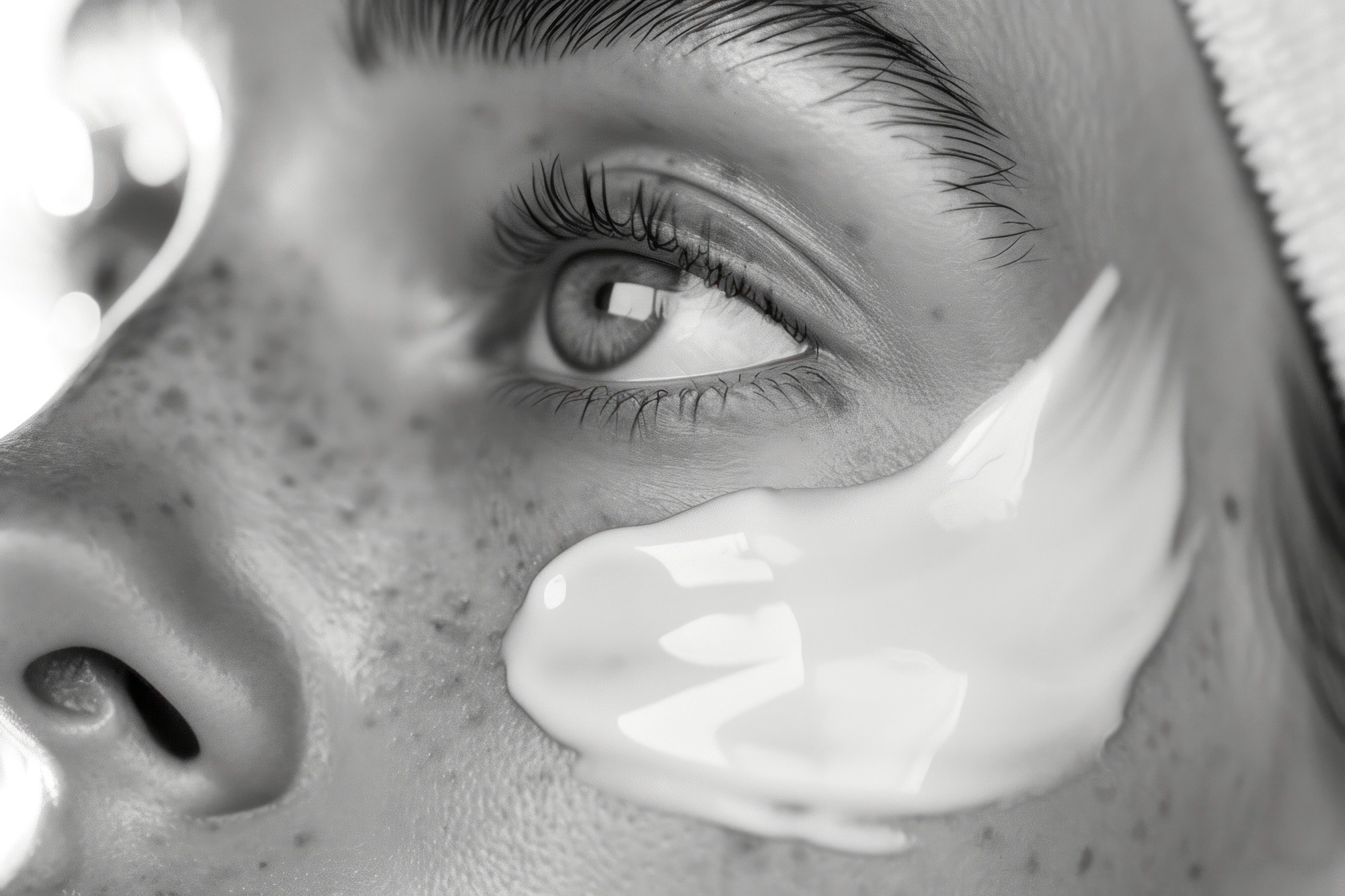 γυναίκα με ρυτίδες στο μέτωπο.