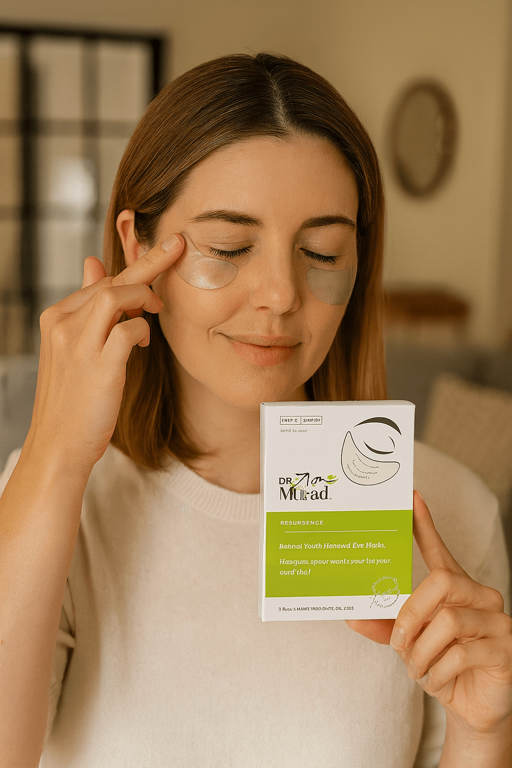 γυναίκα χρησιμοποιεί κρέμα ματιών με ρετινόλη murad.