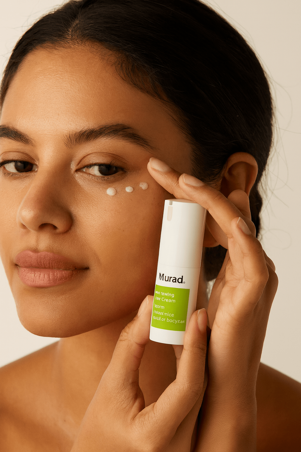 κοπέλα επιλέγει την καλύτερη κρέμα ματιών.